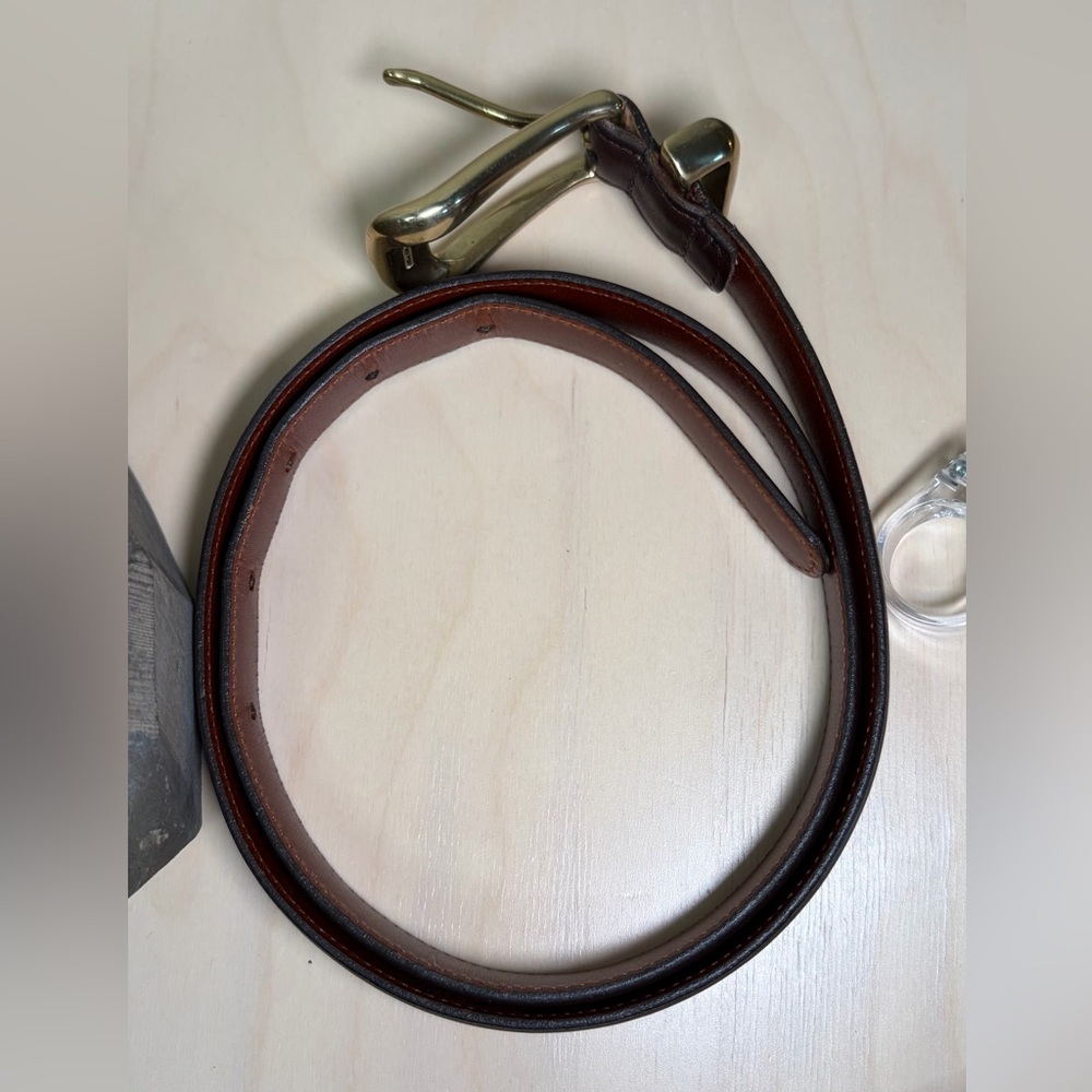 Vintage Coach Mahogany Brown Leather Belt Brass Buckle 8528 EUC - Picture 13 of 14